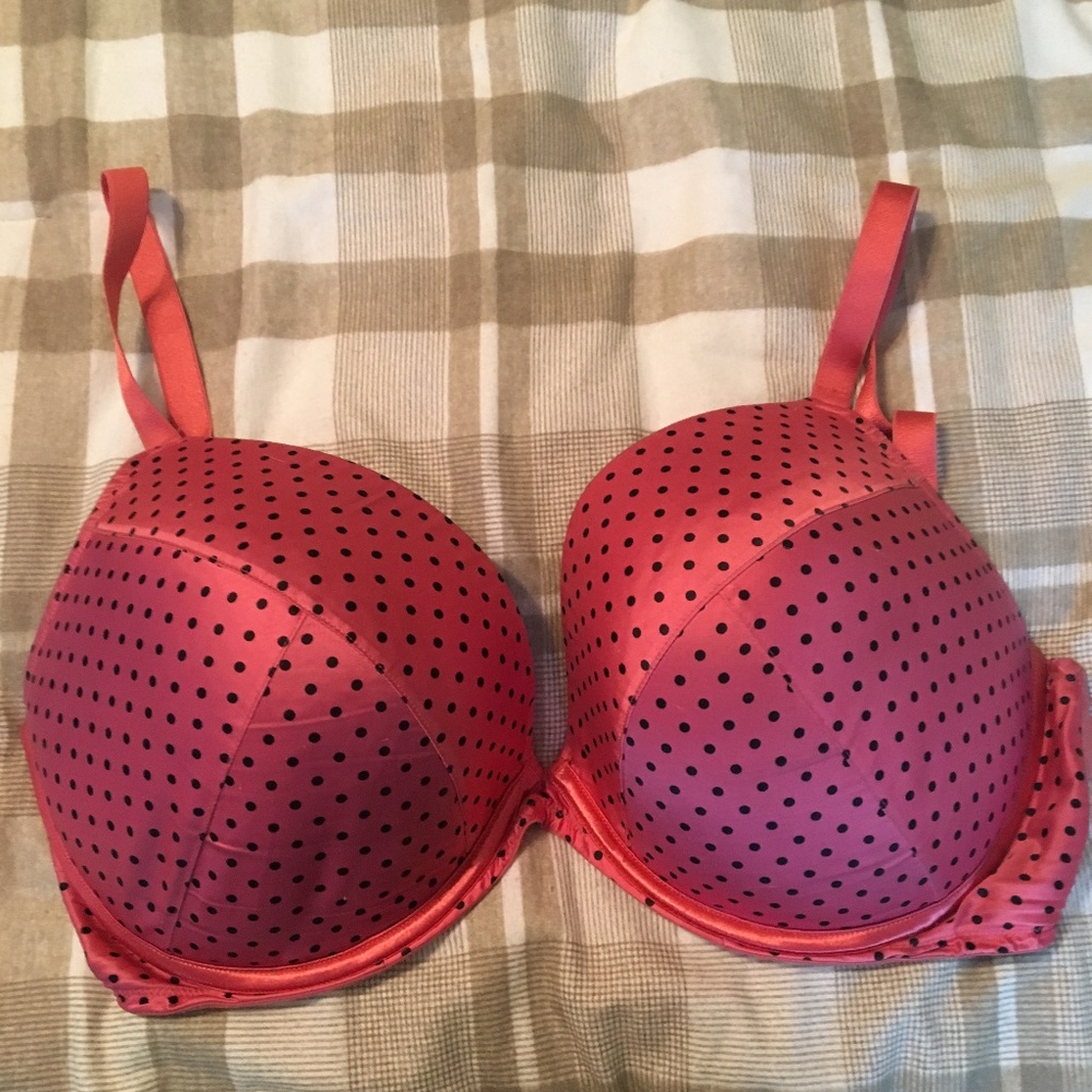 Lane Bryant Cacique Pink Dotted Bra